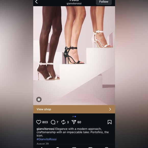 Gianvito Rossi Heel- white leather sandal with dust bag size 37 retail $950 - Picture 4 of 17